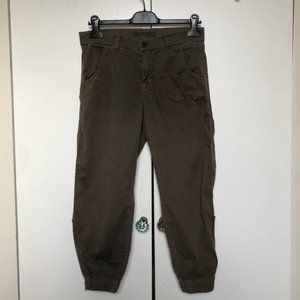 J. Brand dark green joggers. Zippered at ankle